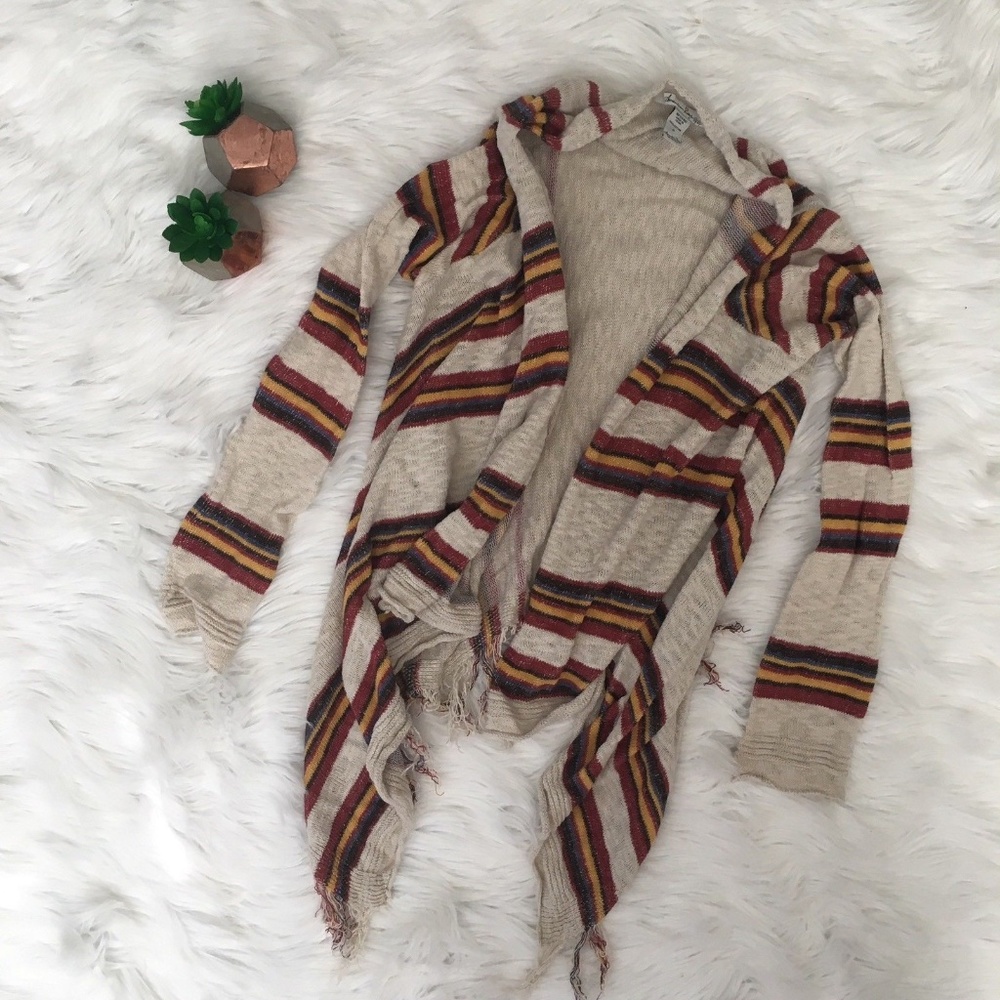 American Rag Fringe Hem Blanket Cardigan Sweater